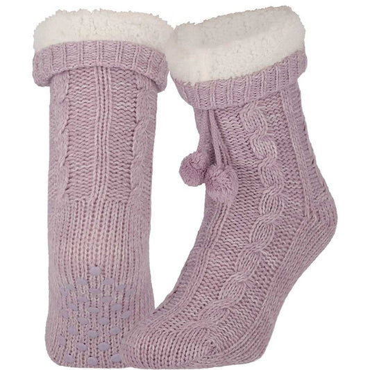 Chaussettes d'intérieur pour dames - Antidérapantes - Beige