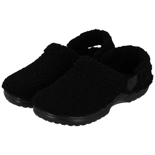 Klomp pantoffels dames - Teddy - Zwart