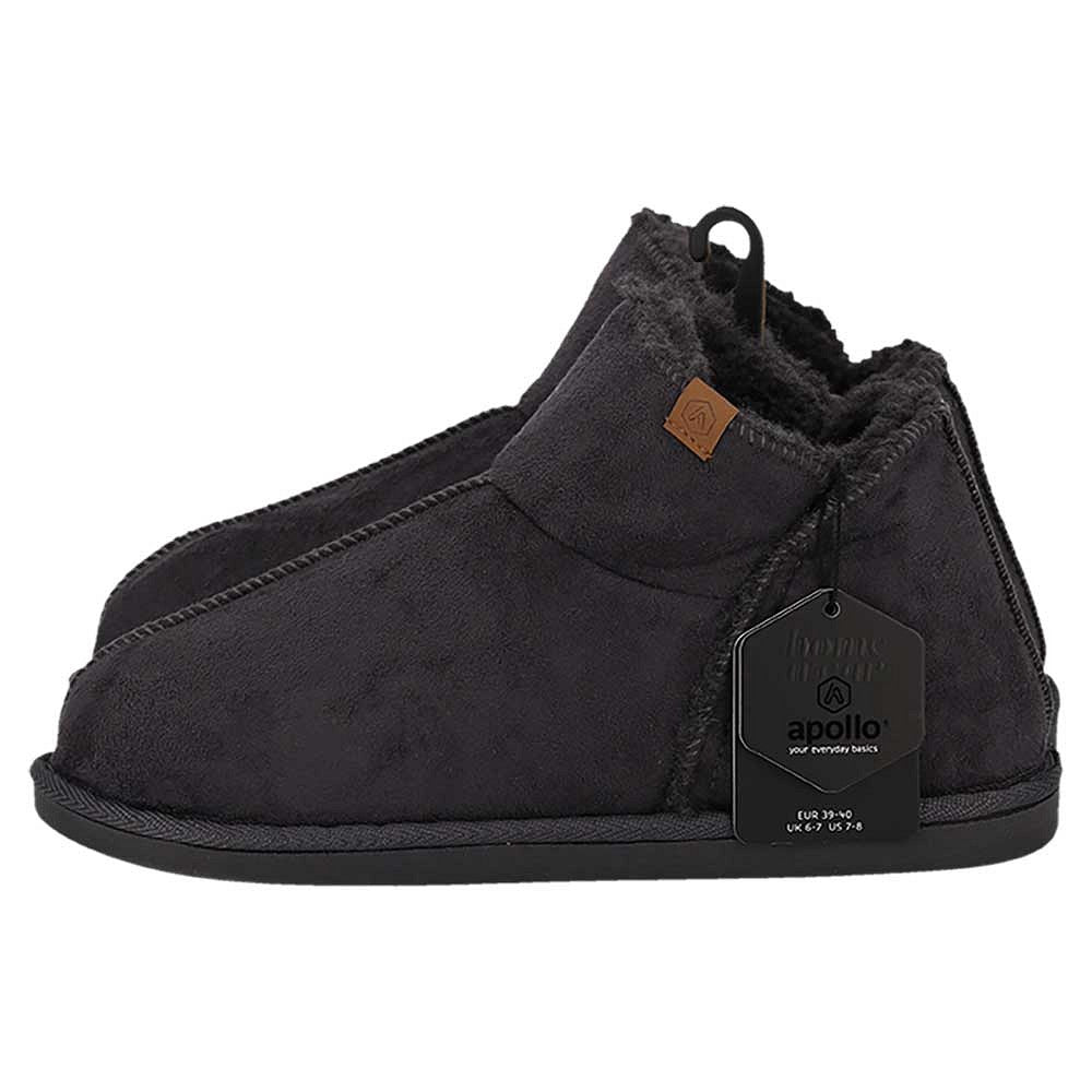 Hoge sloffen dames - Suede - Donker Grijs