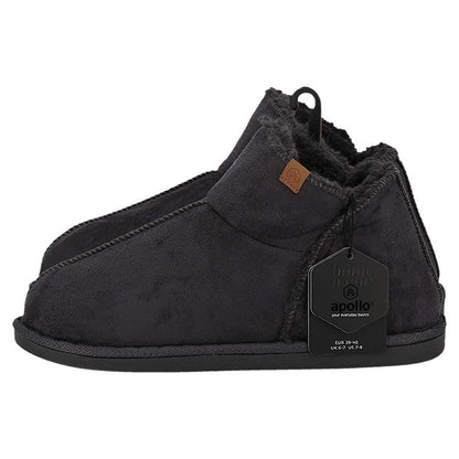 Hoge sloffen dames - Suede - Donker Grijs