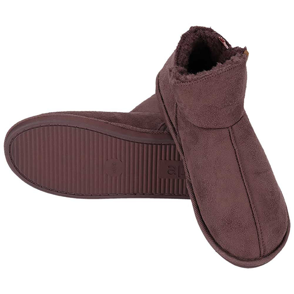 Hoge sloffen dames - Suede - Plum