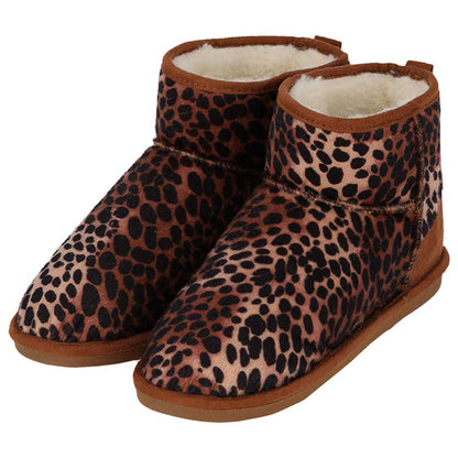 Damenpantoffeln Wildleder - Tiermotiv