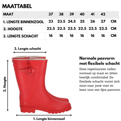 Regenlaarzen Dames - Rubber - Rood