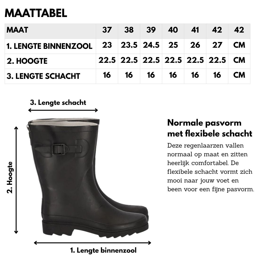 Regenstiefel Damen – Gummi – Schwarz