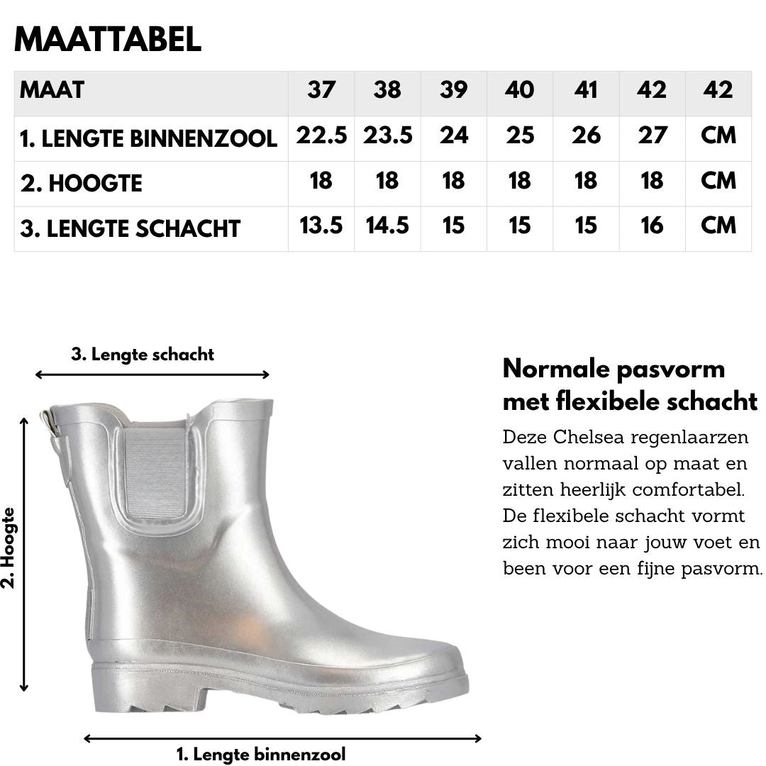 Regenlaarzen Chelsea - Metallic zilver