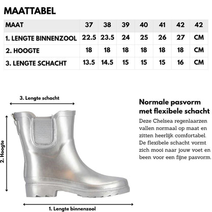 Regenlaarzen Chelsea - Metallic zilver