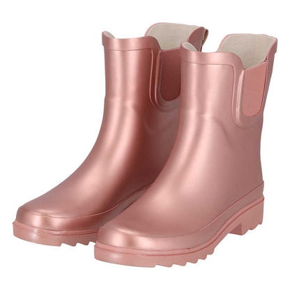 Regenlaarzen Chelsea -  Roze Metallic