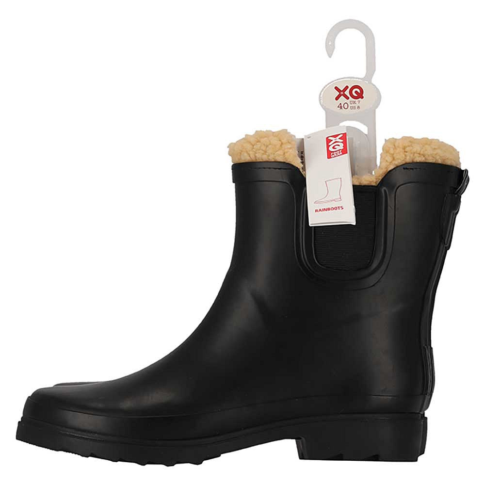 Chelsea regenlaarzen dames - Fake fur voering - Zwart