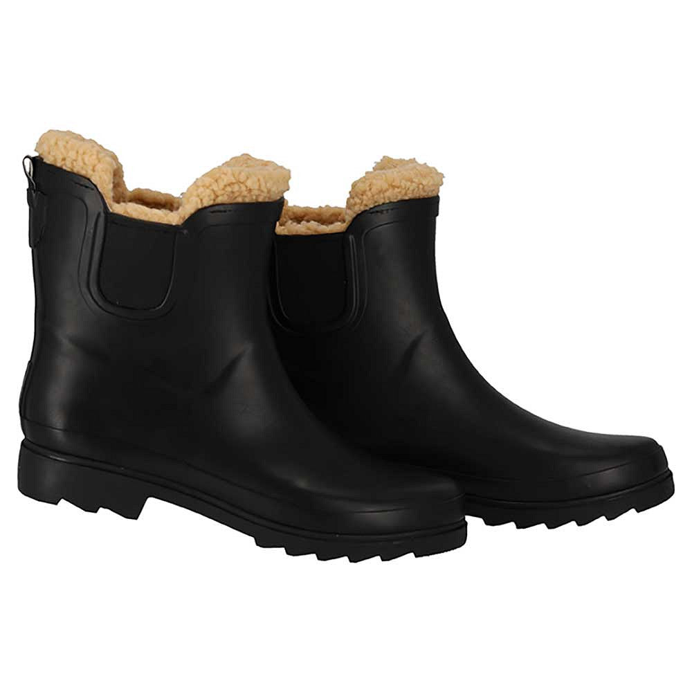 Chelsea regenlaarzen dames - Fake fur voering - Zwart
