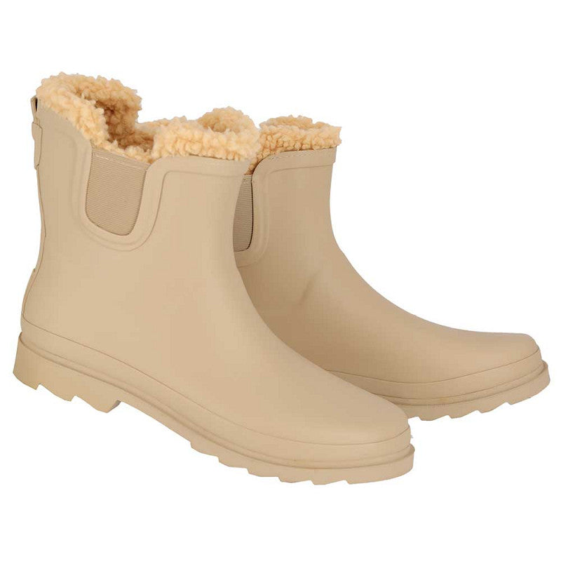 Chelsea regenlaarzen dames - Fake fur voering - Beige