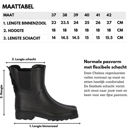 Regenlaarzen Dames - Chelsea - Zwart