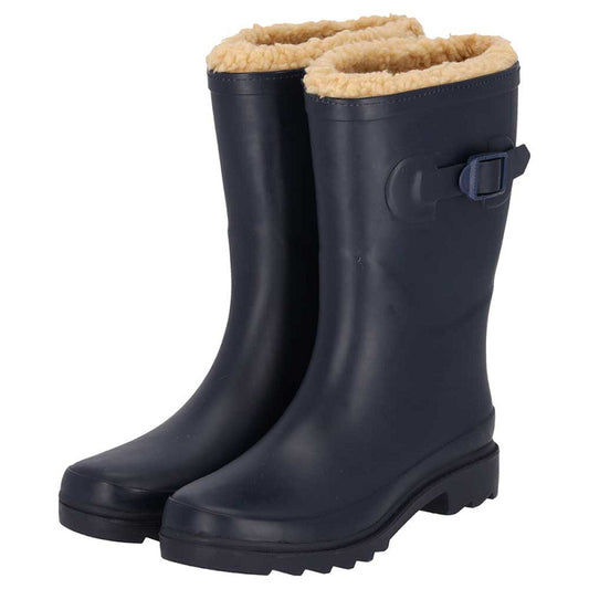 Bottes de pluie pour femmes - Fake Fur - Navy