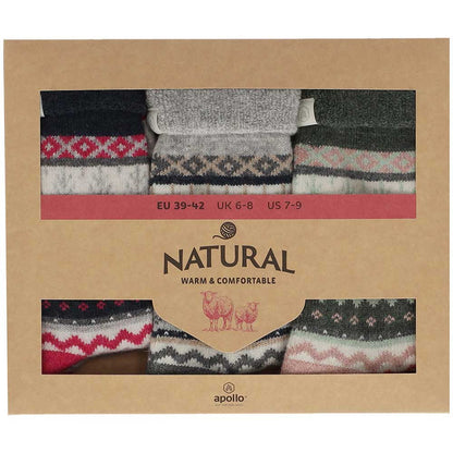 Geschenkbox mit Haussocken für Damen – norwegisches Muster