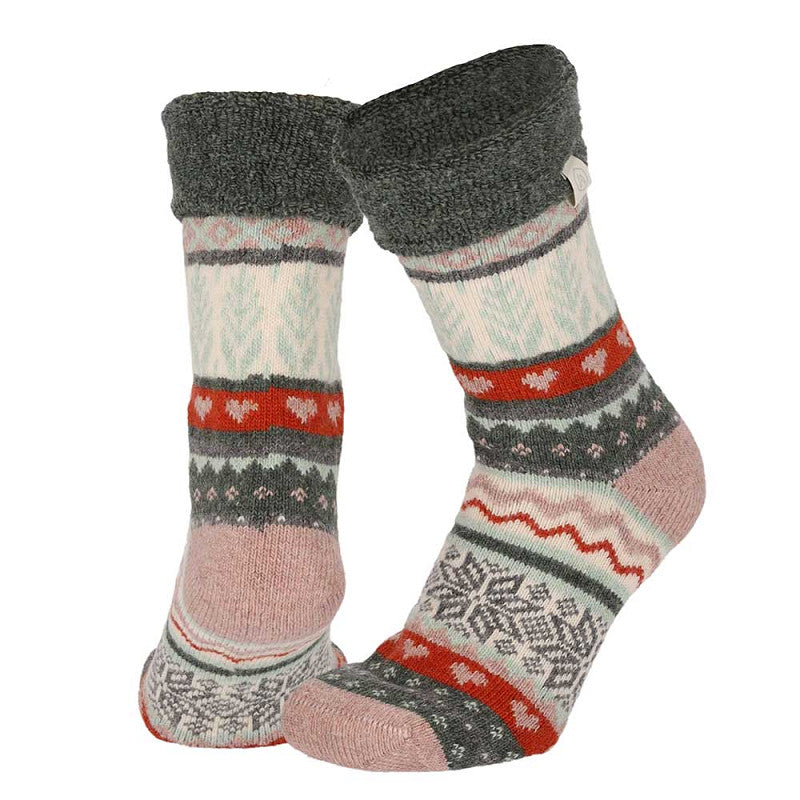 Geschenkbox mit Haussocken für Damen – norwegisches Muster