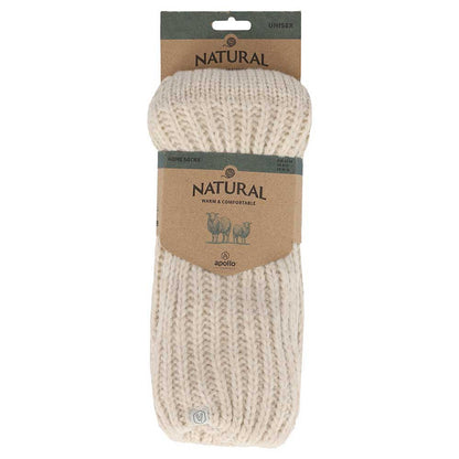 Wollen huissokken - Unisex - Antislip - Beige Melange