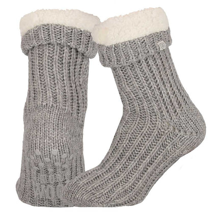 Wollen huissokken - Unisex - Antislip - Grijs Melange