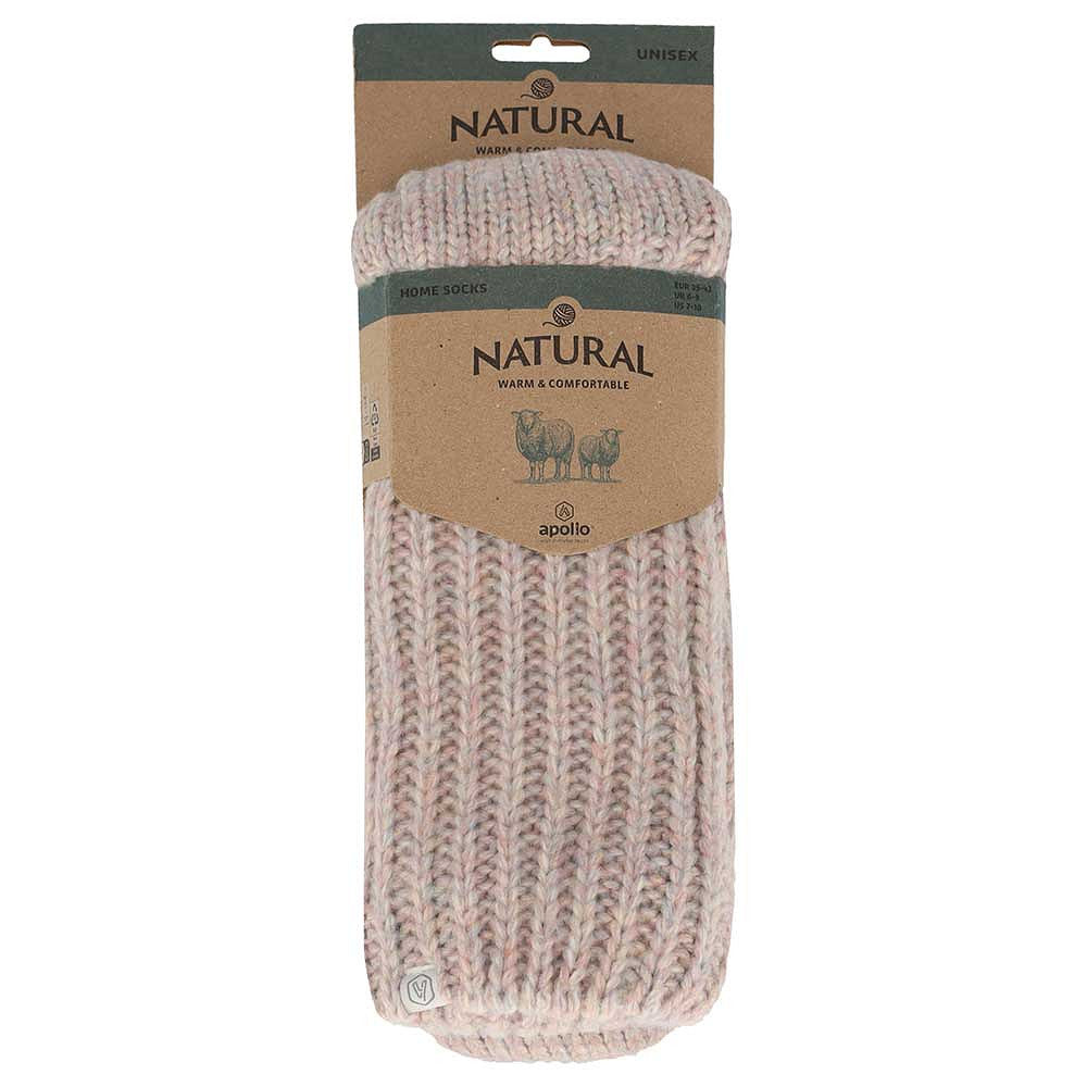 Wollen huissokken - Unisex - Antislip - Roze