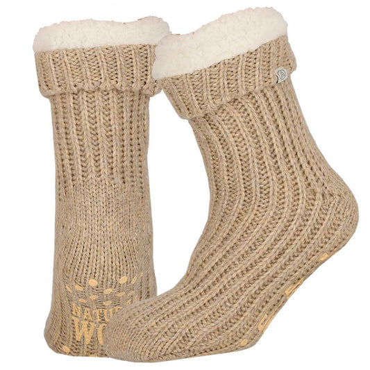 Wollen huissokken - Unisex - Antislip - Camel