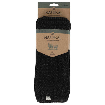 Wollen huissokken - Unisex - Antislip - Zwart