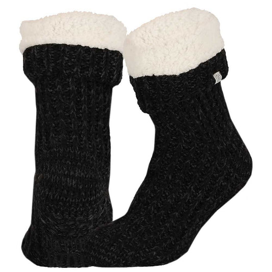 Wollen huissokken - Unisex - Antislip - Zwart