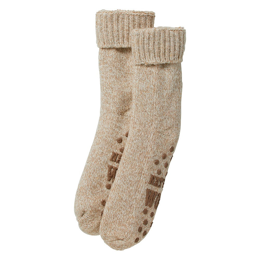 Huissokken heren - Wol - Anti slip - Beige