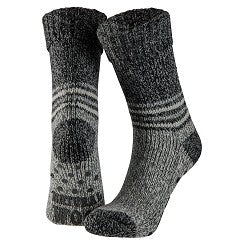 Chaussettes d'intérieur en laine pour hommes - Antidérapantes - Gris clair