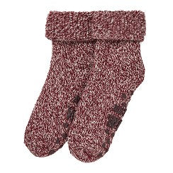 Chaussettes d'intérieur en laine pour dames - Antidérapantes - Fashion Red