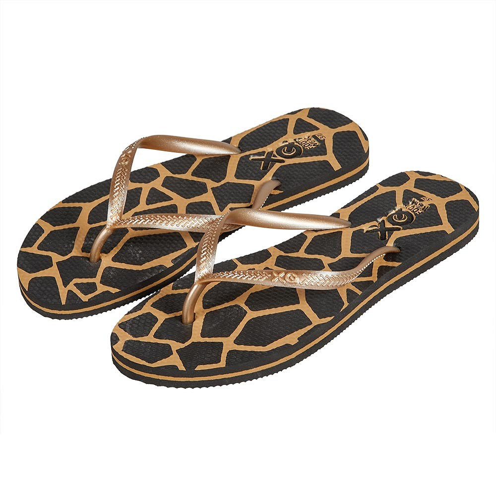 Flip Flop Damen - Tierprint - Gold