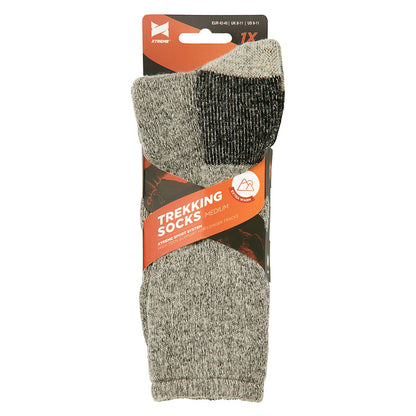 Warme Wandersocken - Grau - Merinowolle - 35/38 - 1 Paar