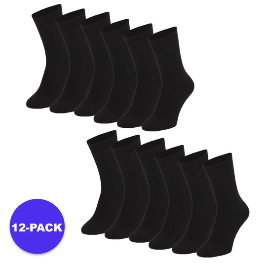 Thermo sokken unisex - Zwart - 12-Pack - Voordeelpakket