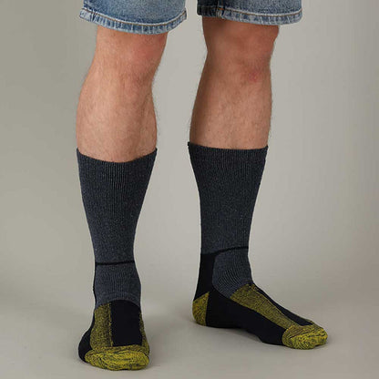 Wollen thermo werksokken multicolor – Apollo Workwear – gedragen