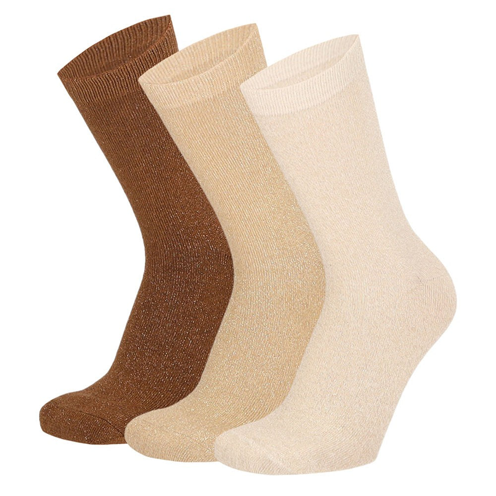 Bunte Socken für Damen - Beige (3er-Pack)