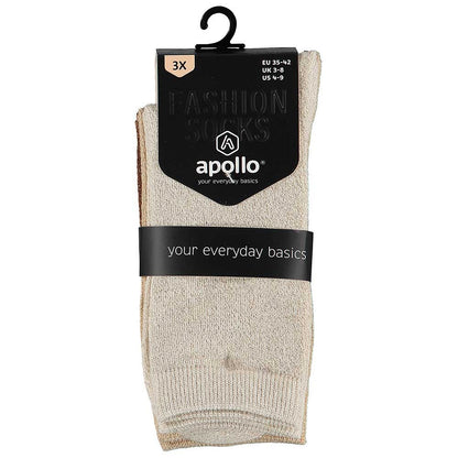 Bunte Socken für Damen - Beige (3er-Pack)