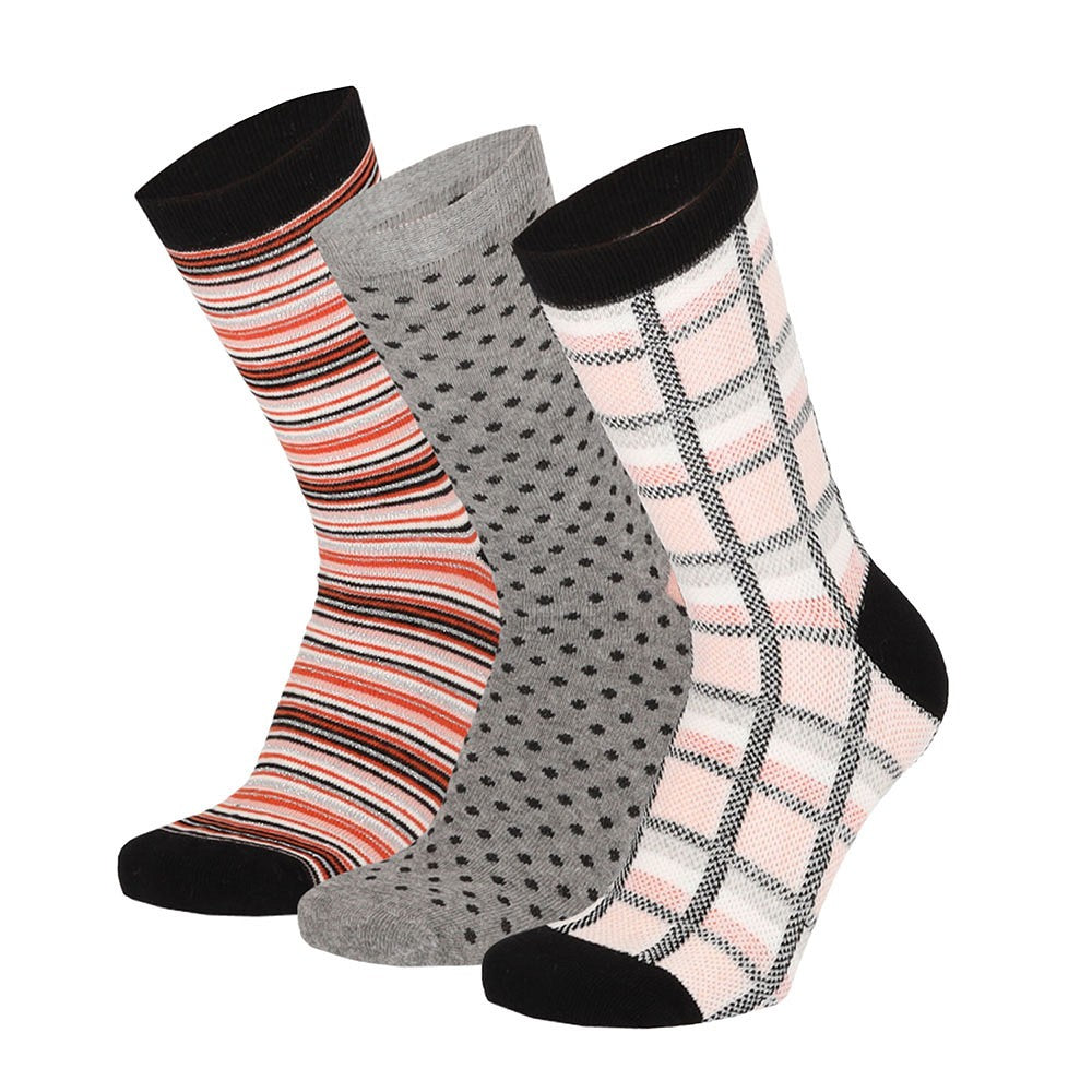 Bunte Damensocken mit Punkten und Streifen (6er-Pack)