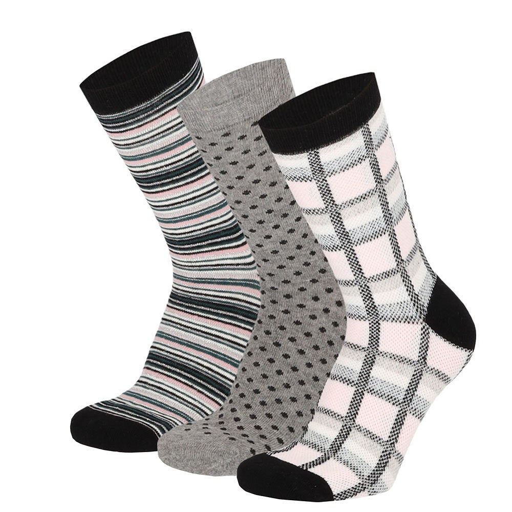 Bunte Damensocken mit Punkten und Streifen (6er-Pack)