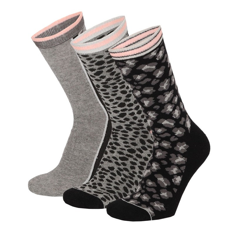 Bunte Damensocken Mode - Grau/Schwarz (6er-Pack)