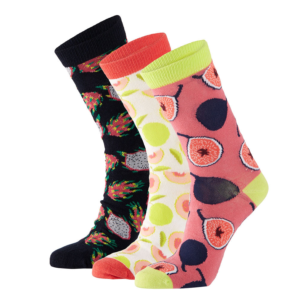 Chaussettes pour dames Boîte cadeau fruits heureux