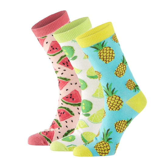 Chaussettes pour dames Boîte cadeau fruits heureux