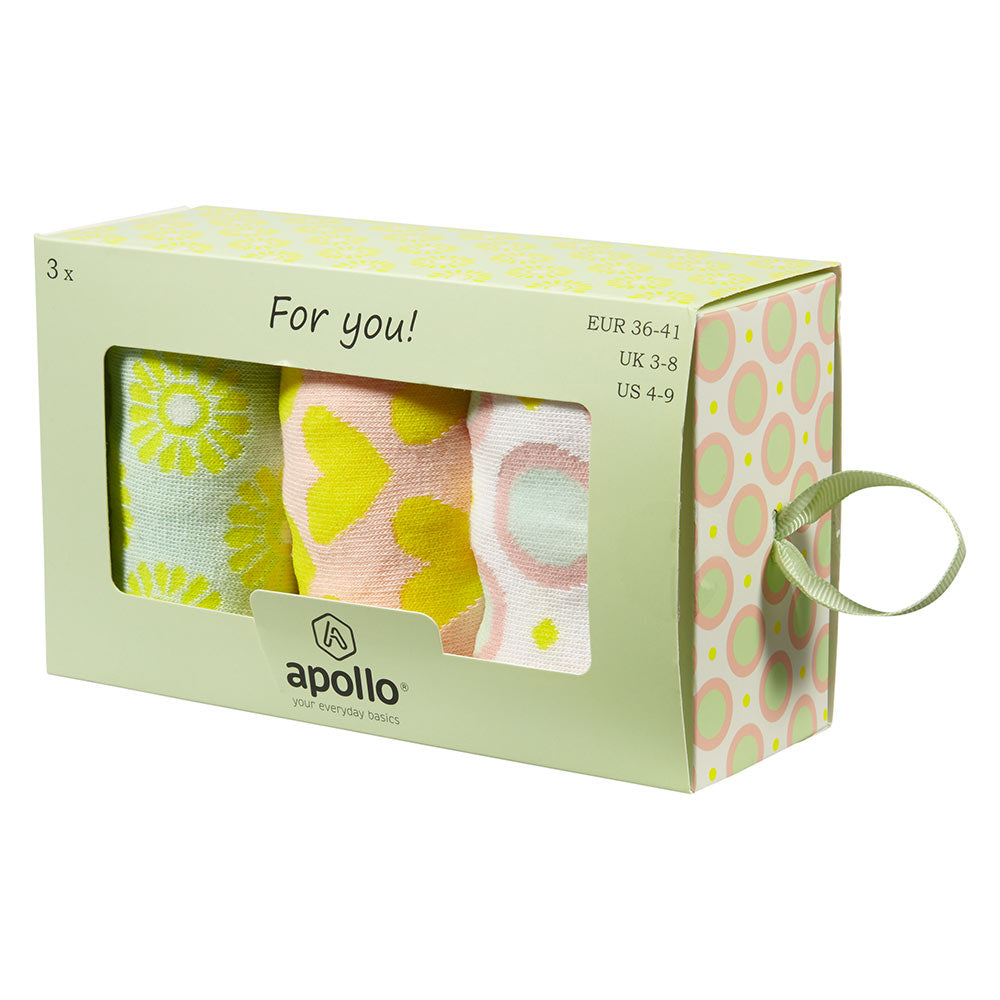 Dames sokken giftbox happy print