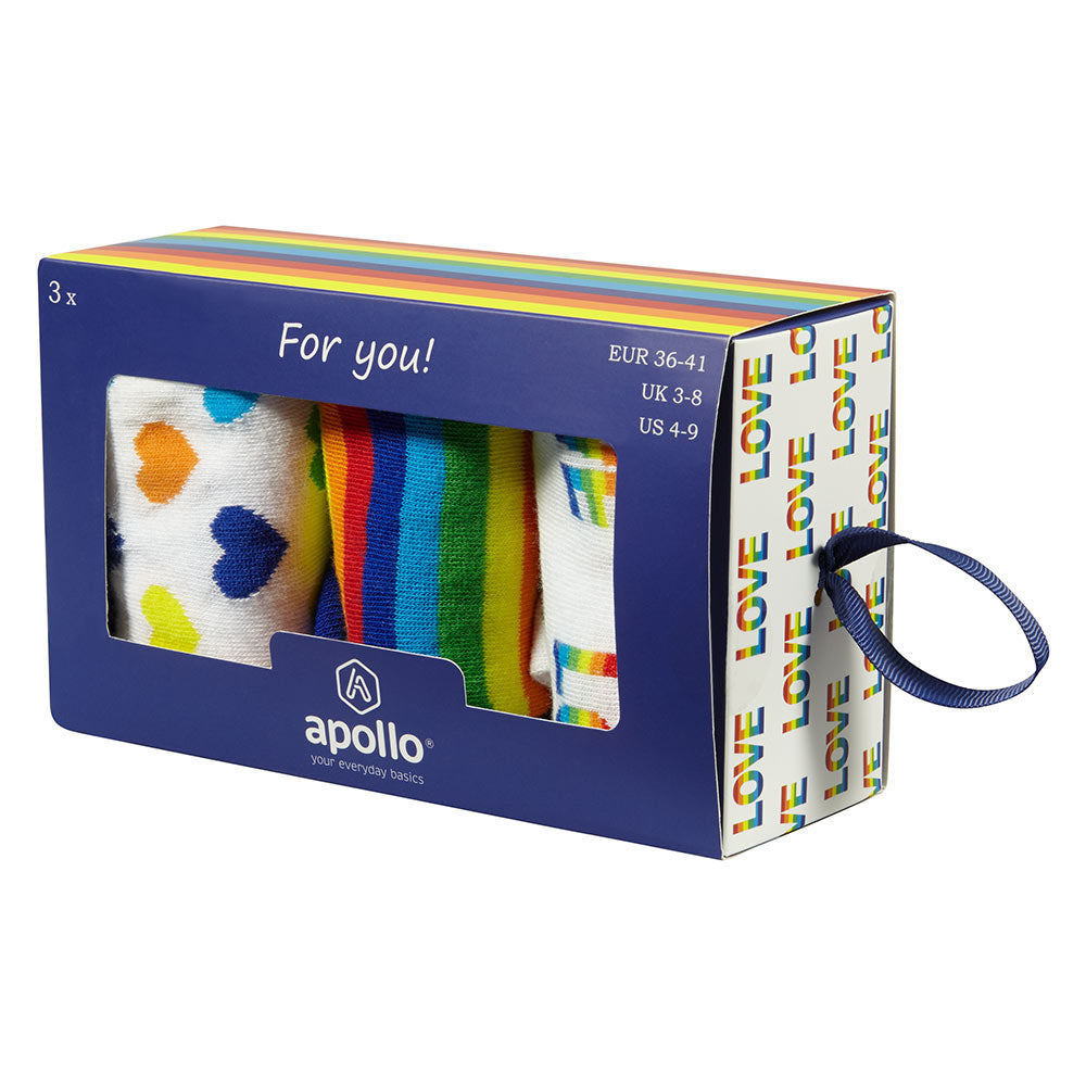 Dames sokken giftbox rainbow