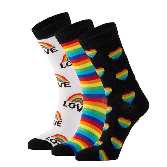 Chaussettes pour dames boîte cadeau arc-en-ciel