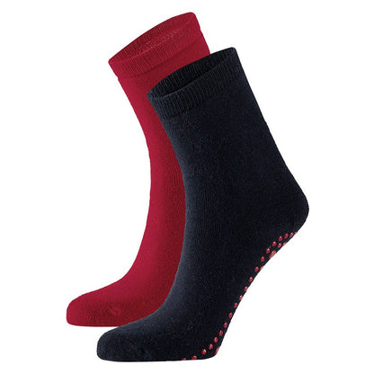 Chaussettes antidérapantes pour femmes - Lot de 4 - Doublure en éponge