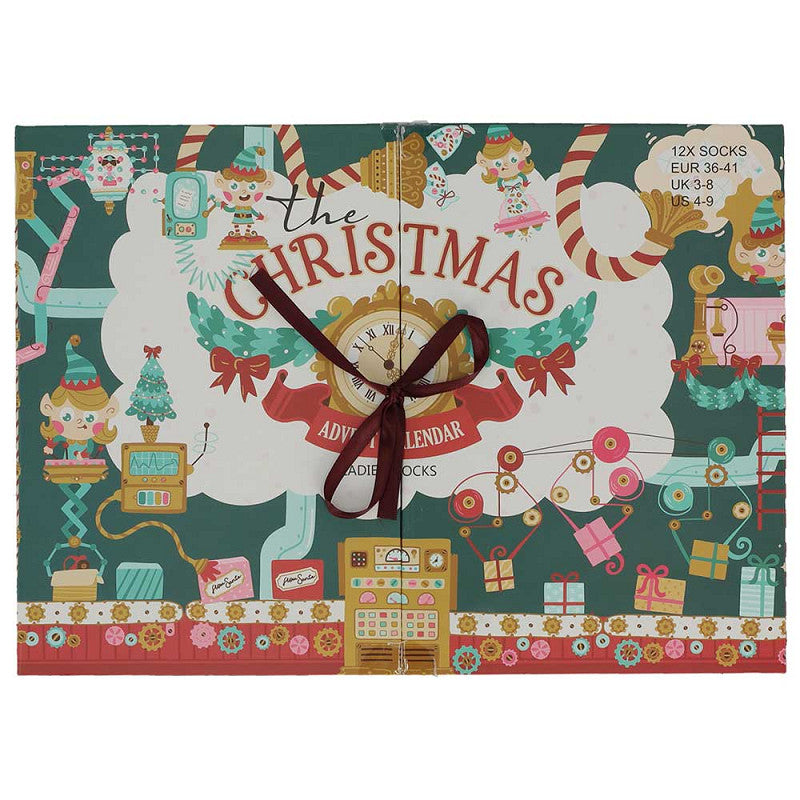 Weihnachts-Adventskalender – Damen – 12 Paar Weihnachtssocken