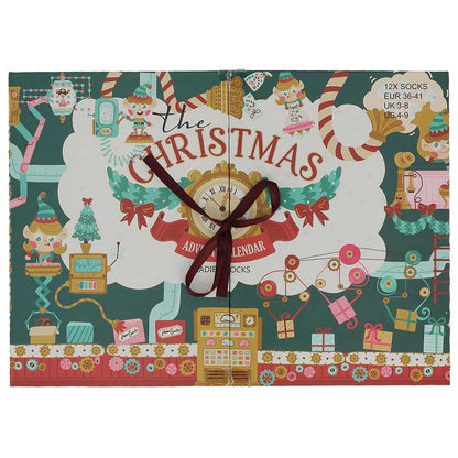 Weihnachts-Adventskalender – Damen – 12 Paar Weihnachtssocken