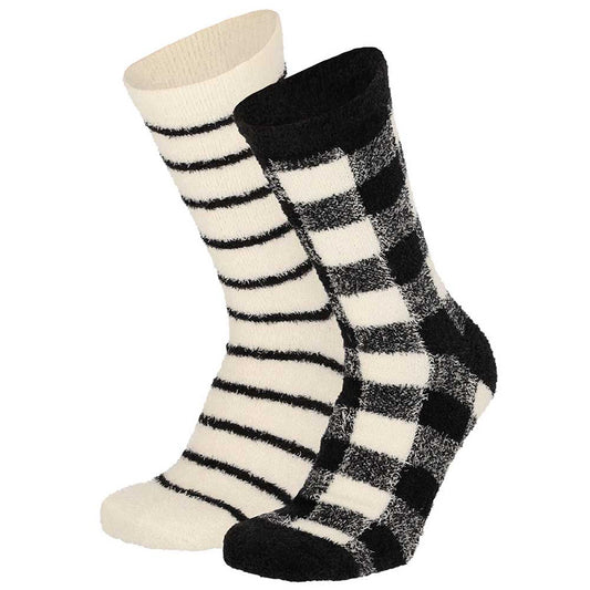 Chaussettes de lit pour dames - Fil doux - 2-Pak - Noir
