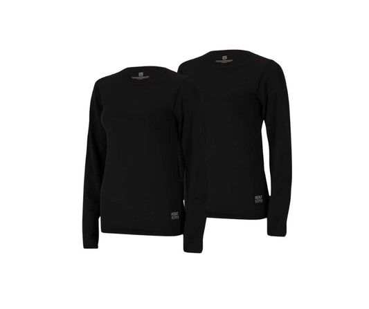 Thermo shirt dames- Naadloos - Zwart - 2-Pack