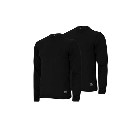 Thermo shirt heren - Naadloos - Zwart - 2-Pack
