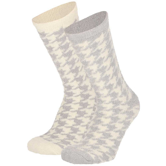 Damen Bettsocken - Weiches Garn - 2er-Pack - Grau