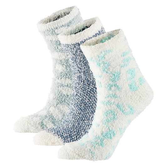 Bettsocken Damen - Wunderbar weich - 3er-Pack - Blau/Grau