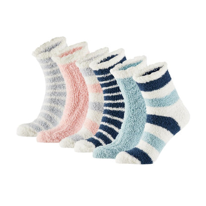 Bettsocken Damen – 6er-Pack – Rose/Blau – Vorteilspack